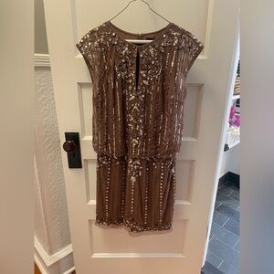 Aidan Mattox Rose Gold Sequin Dress